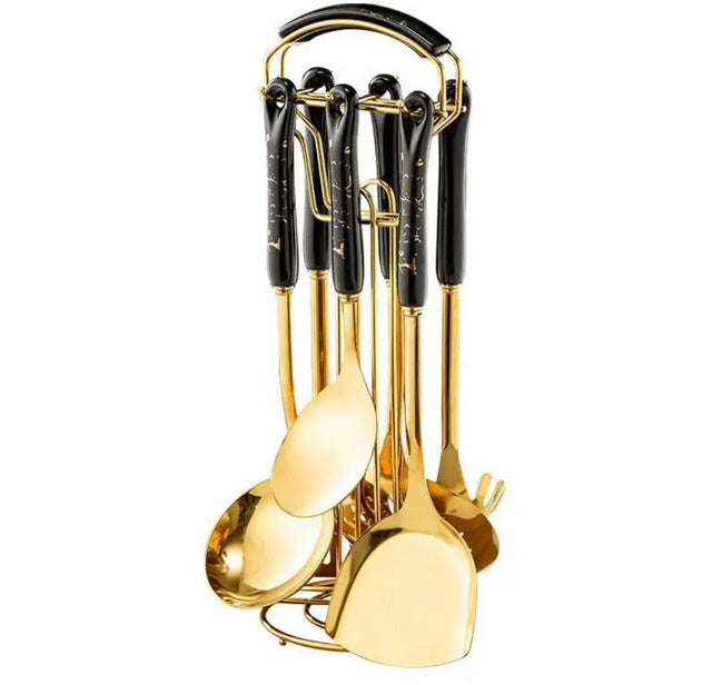 7-Piece Stainless Steel Cookware Set – Golden Yellow