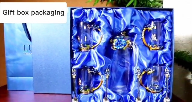 Fancy 3D Enamel Tea Set – Teapot & Cups (Blue)