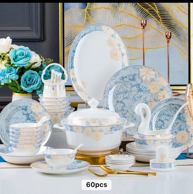 Daisy Pattern 60-Piece Tableware Set