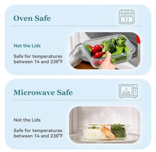 8-Piece Green & Blue Glass Food Storage Container Set