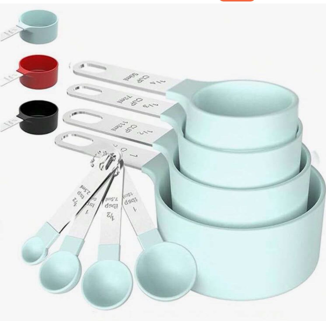 Green Measuring Cup & Spoon Set – Stainless Steel