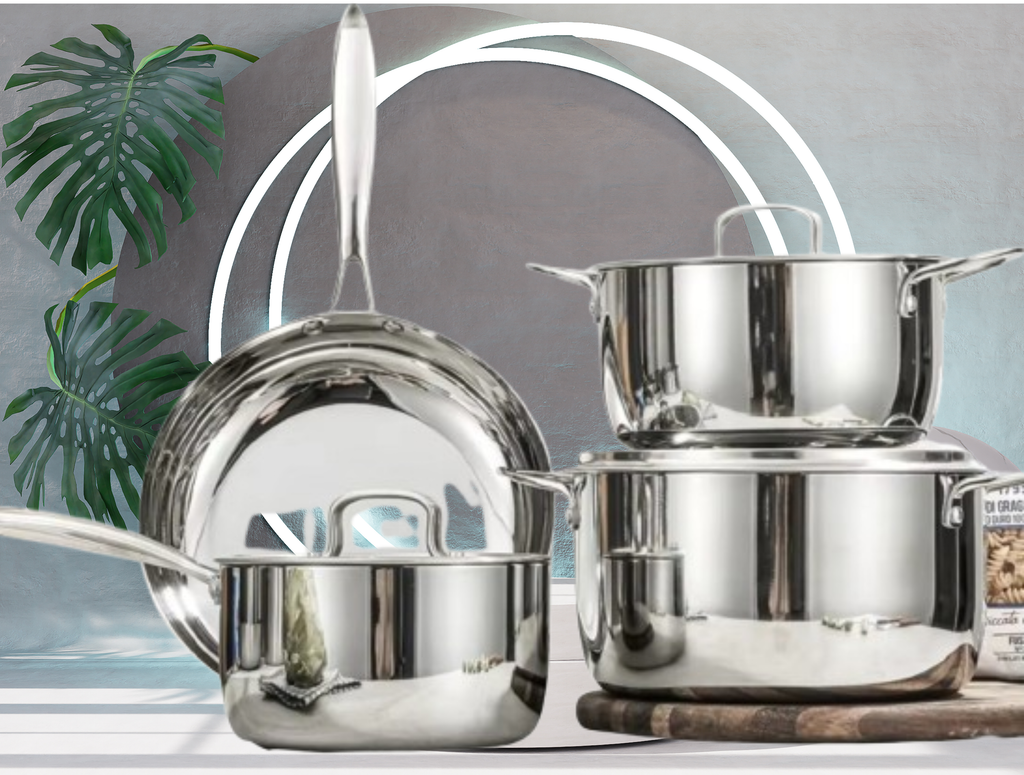 7-Piece Tri -Ply Stainless Steel Cookware Set