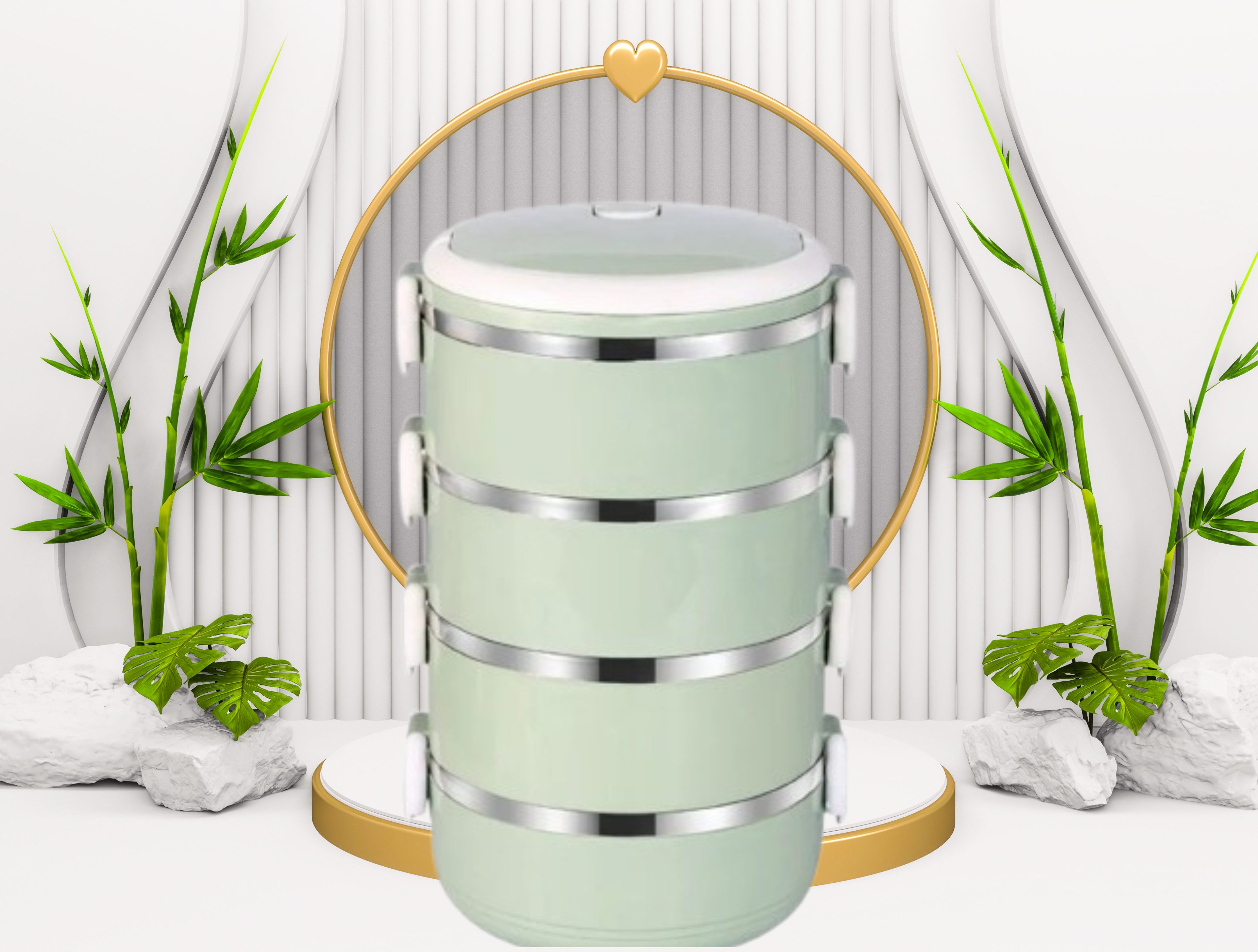 Portable Stainless Steel Thermal Lunch Box – 1/3 Layer