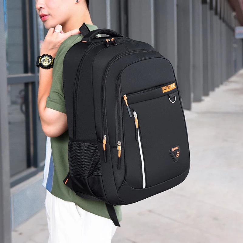 Minimalist Large Capacity Backpacks Men's Waterproof Oxford Commute School Backpack Business Casual Multiple Pockets Travel Bag