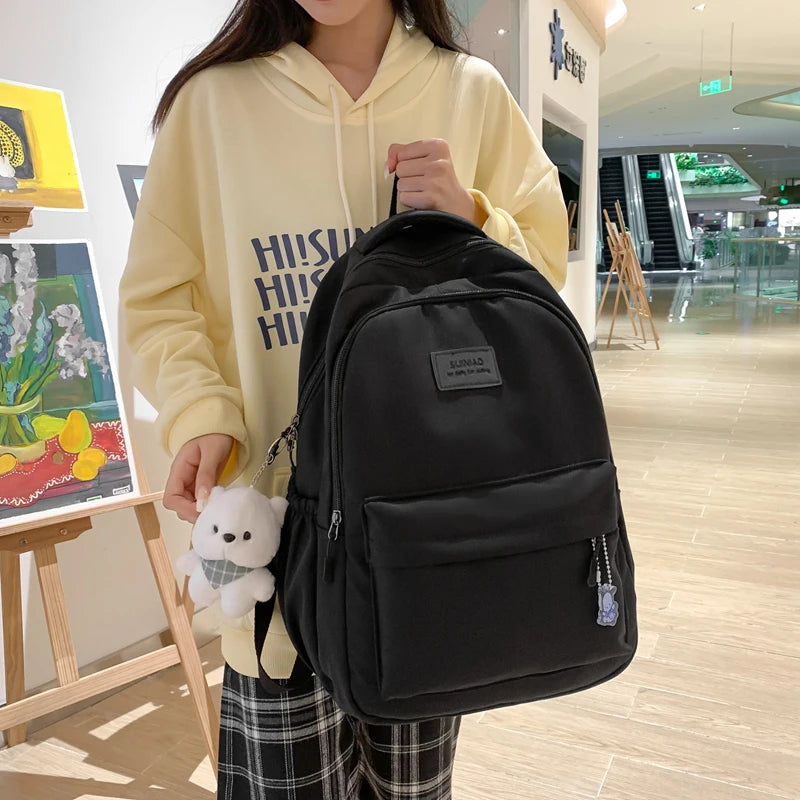 New Female Fashion Men High Capacity Waterproof College Backpack Trendy Women Laptop School Bags Cute Girl Travel Book Bag Cool