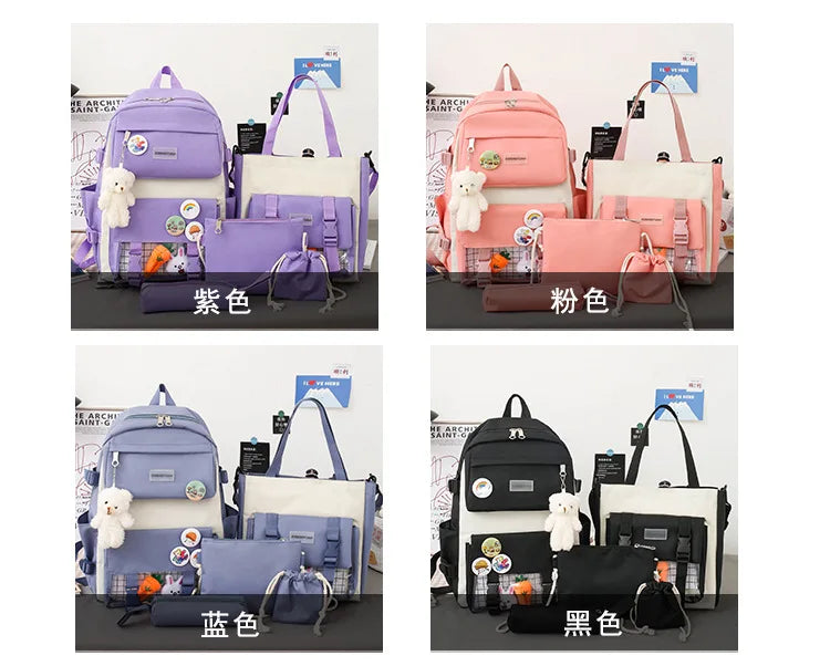 Shoulders Backpack Five Sets of Multi-Compartment Fash