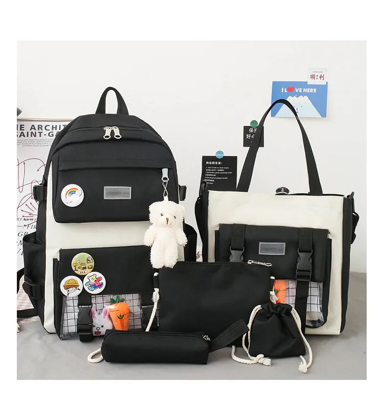 Shoulders Backpack Five Sets of Multi-Compartment Fash