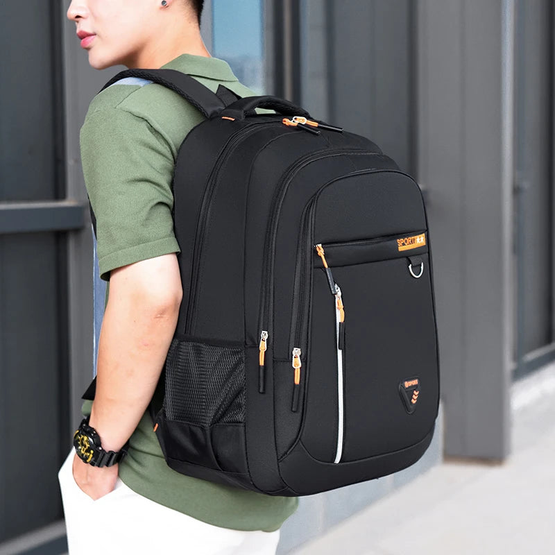 Minimalist Large Capacity Backpacks Men's Waterproof Oxford Commute School Backpack Business Casual Multiple Pockets Travel Bag