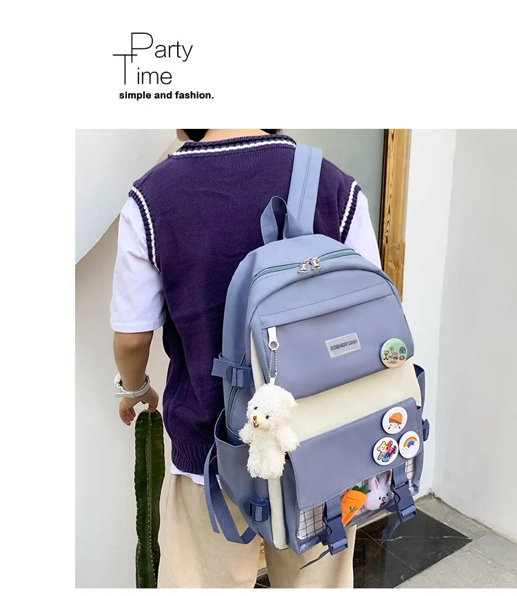 Shoulders Backpack Five Sets of Multi-Compartment Fash