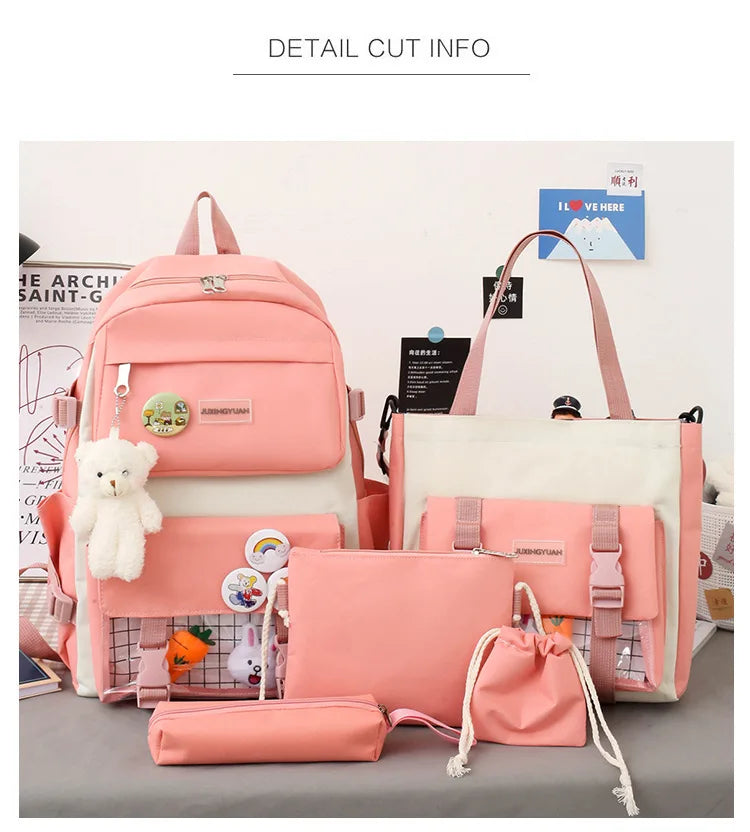 Shoulders Backpack Five Sets of Multi-Compartment Fash