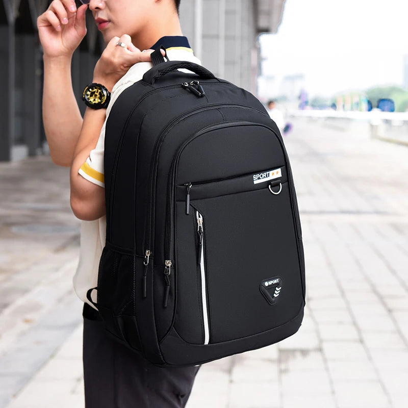 Minimalist Large Capacity Backpacks Men's Waterproof Oxford Commute School Backpack Business Casual Multiple Pockets Travel Bag