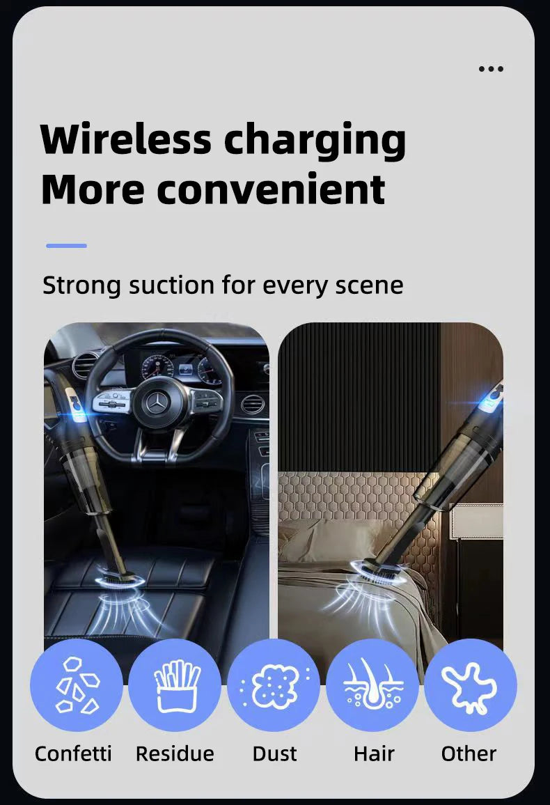Car Multipurpose Vacuum Cleaner Handheld Powerful Suction Rechargeable Car and Home Dual Use Small Wireless Vacuum Cleaner