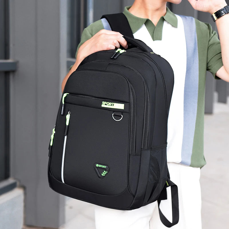 Minimalist Large Capacity Backpacks Men's Waterproof Oxford Commute School Backpack Business Casual Multiple Pockets Travel Bag