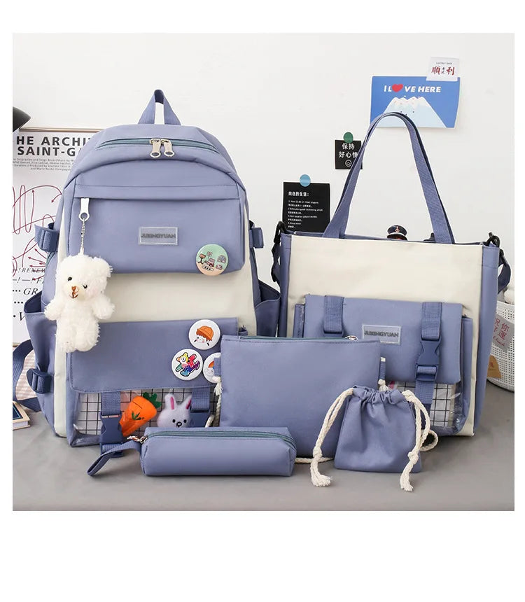 Shoulders Backpack Five Sets of Multi-Compartment Fash