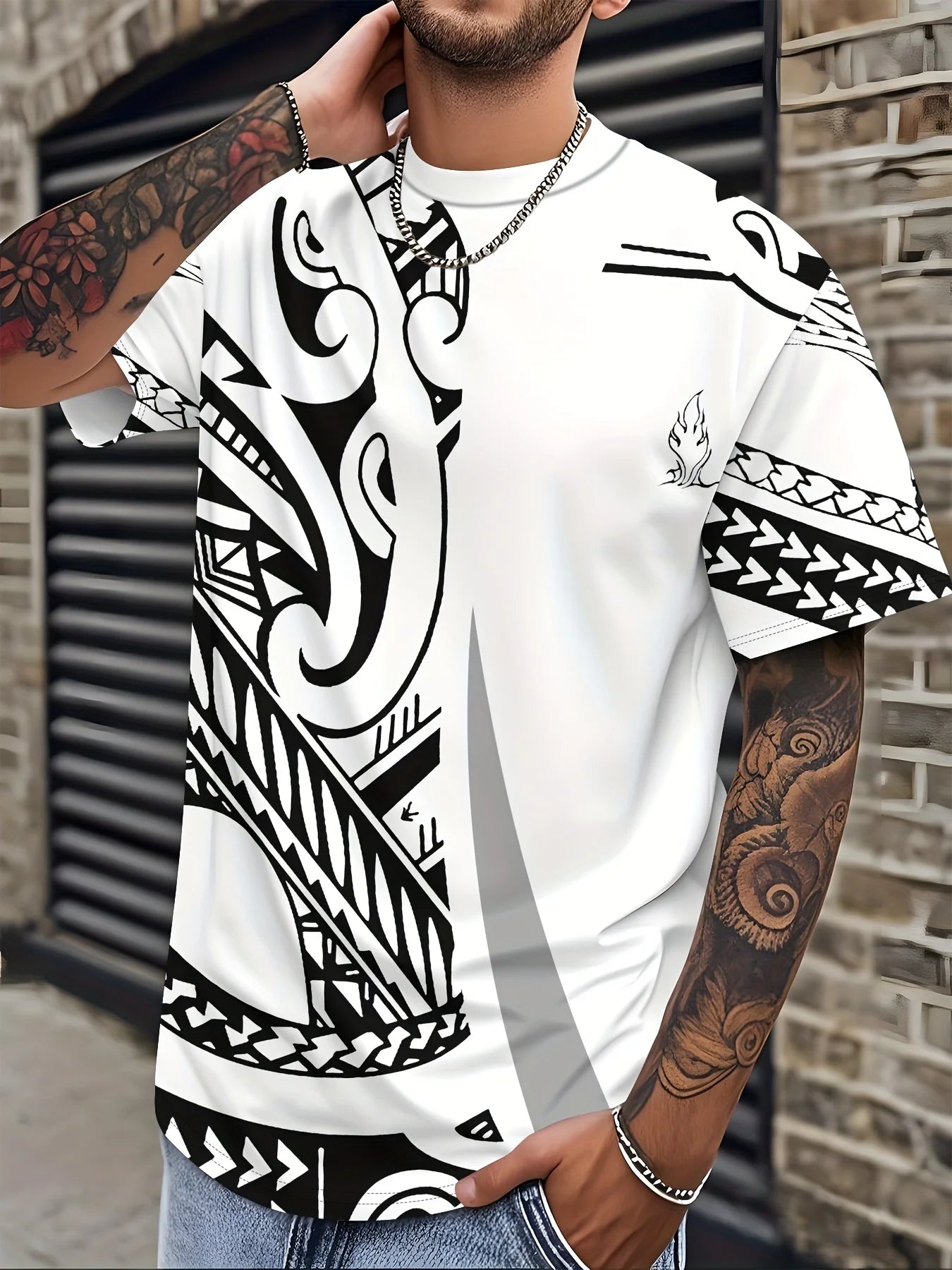 The new men's T-shirt for the summer of 2025 a retro 3D printed short-sleeved fashionable and neutral streetwear style