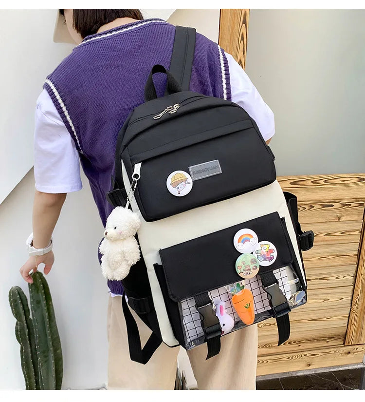 Shoulders Backpack Five Sets of Multi-Compartment Fash