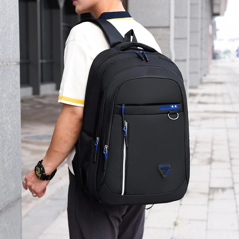 Minimalist Large Capacity Backpacks Men's Waterproof Oxford Commute School Backpack Business Casual Multiple Pockets Travel Bag