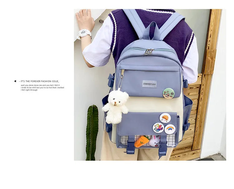 Shoulders Backpack Five Sets of Multi-Compartment Fash