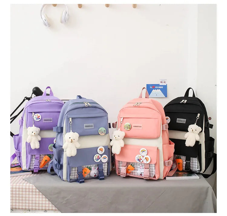 Shoulders Backpack Five Sets of Multi-Compartment Fash