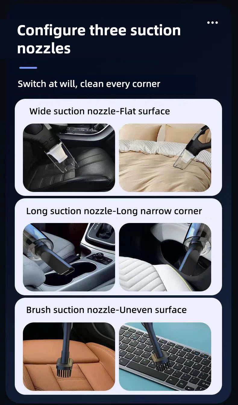 Car Multipurpose Vacuum Cleaner Handheld Powerful Suction Rechargeable Car and Home Dual Use Small Wireless Vacuum Cleaner