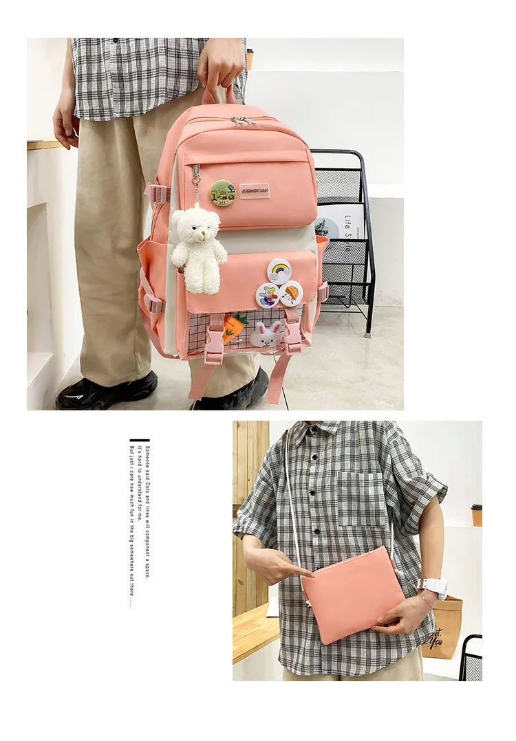 Shoulders Backpack Five Sets of Multi-Compartment Fash