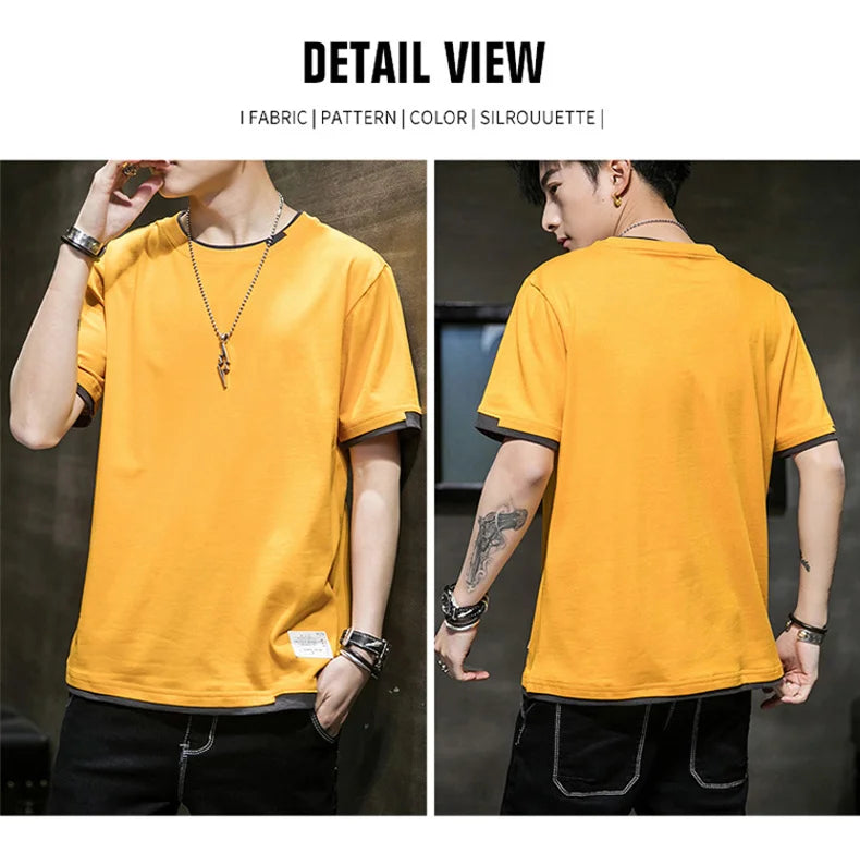 FGKKS 2024 Casual T-shirt For Men Pure Cotton Breathable Fashion Short Sleeve High Quality Design Casual T-shirt For Men
