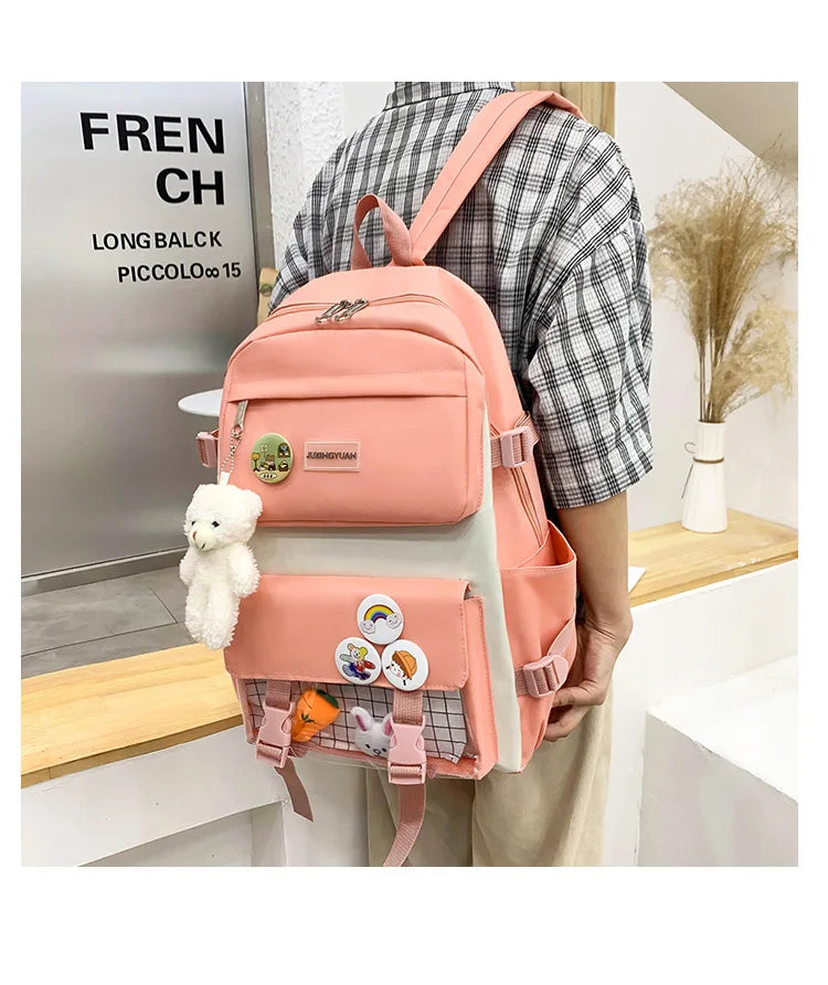 Shoulders Backpack Five Sets of Multi-Compartment Fash