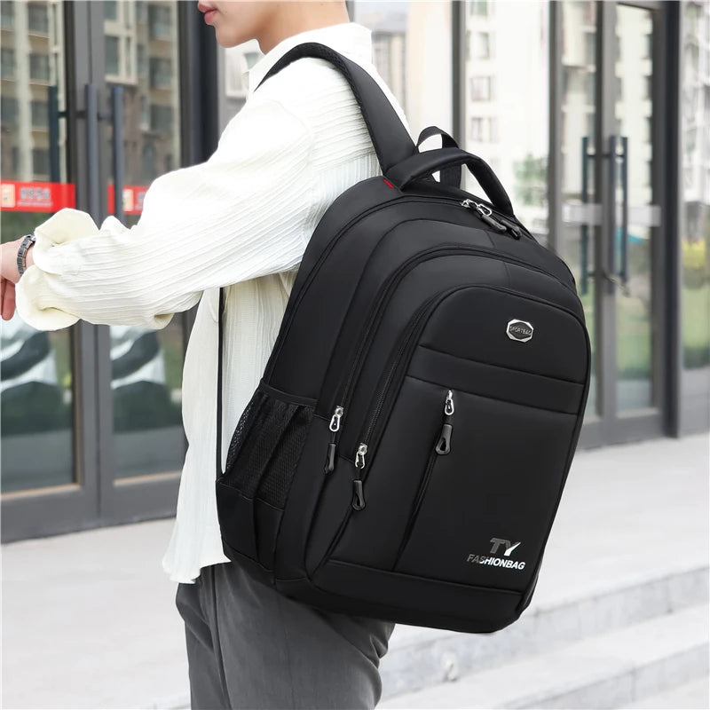 Minimalist Large Capacity Backpacks Men's Waterproof Oxford Commute School Backpack Business Casual Multiple Pockets Travel Bag