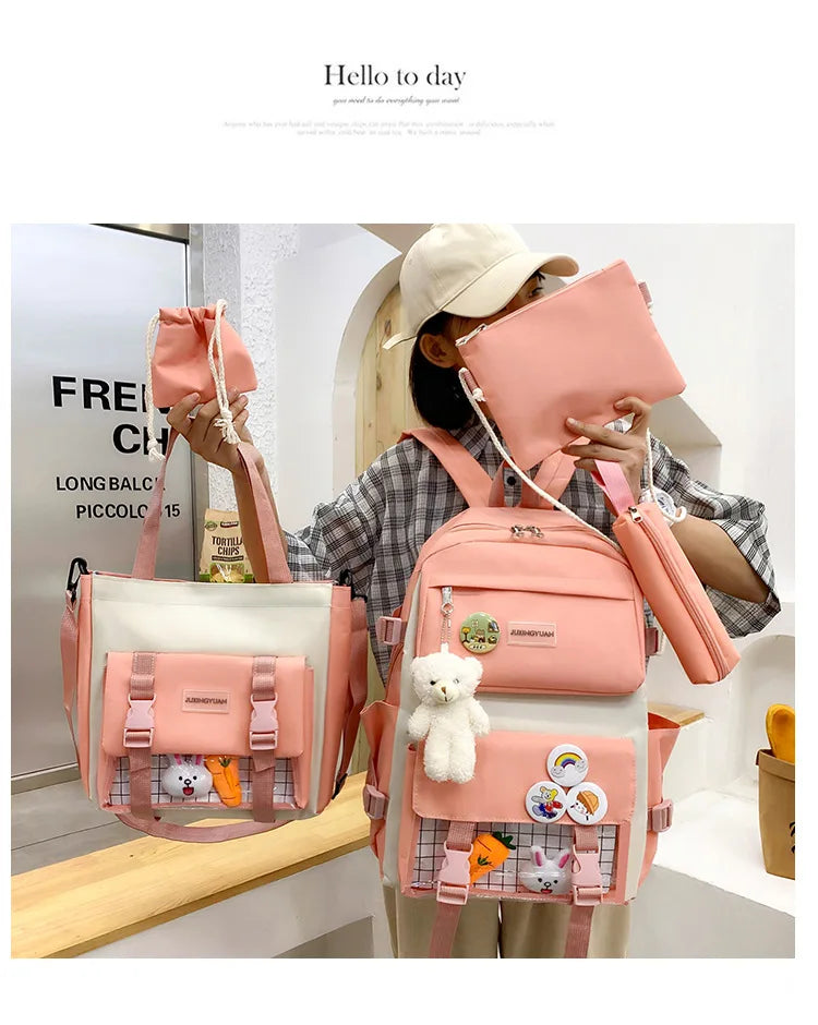 Shoulders Backpack Five Sets of Multi-Compartment Fash