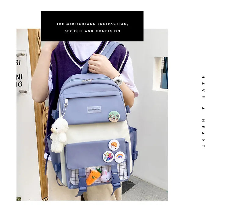 Shoulders Backpack Five Sets of Multi-Compartment Fash