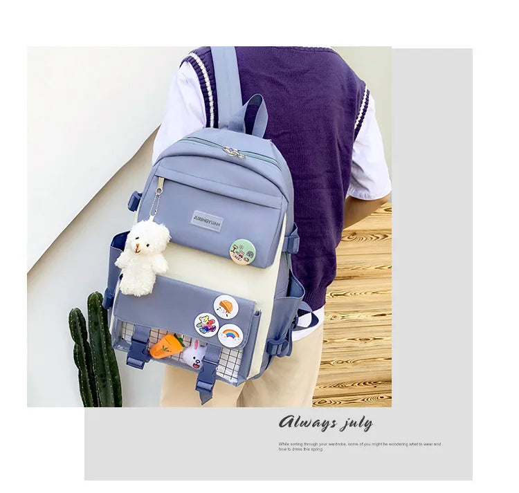 Shoulders Backpack Five Sets of Multi-Compartment Fash