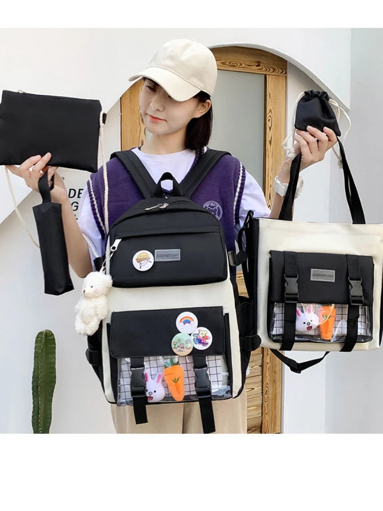 Shoulders Backpack Five Sets of Multi-Compartment Fash