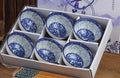 Pack of 6 , Blue & White Ceramic Rice Bowls