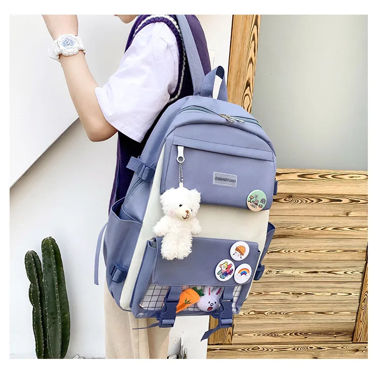 Shoulders Backpack Five Sets of Multi-Compartment Fash