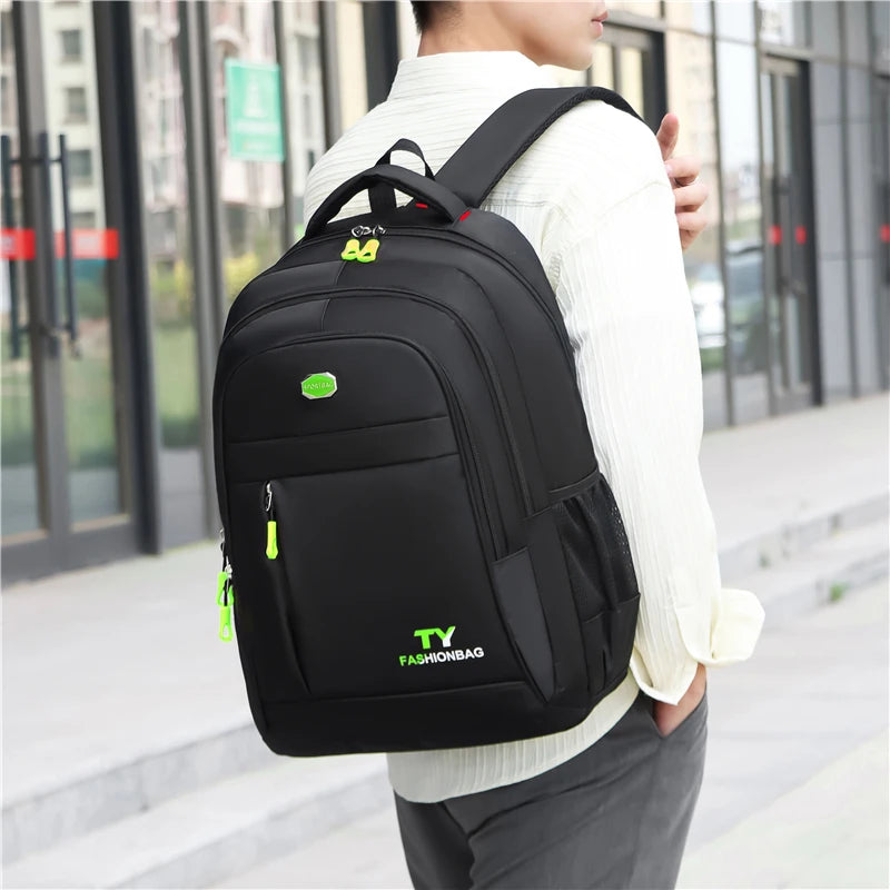Minimalist Large Capacity Backpacks Men's Waterproof Oxford Commute School Backpack Business Casual Multiple Pockets Travel Bag