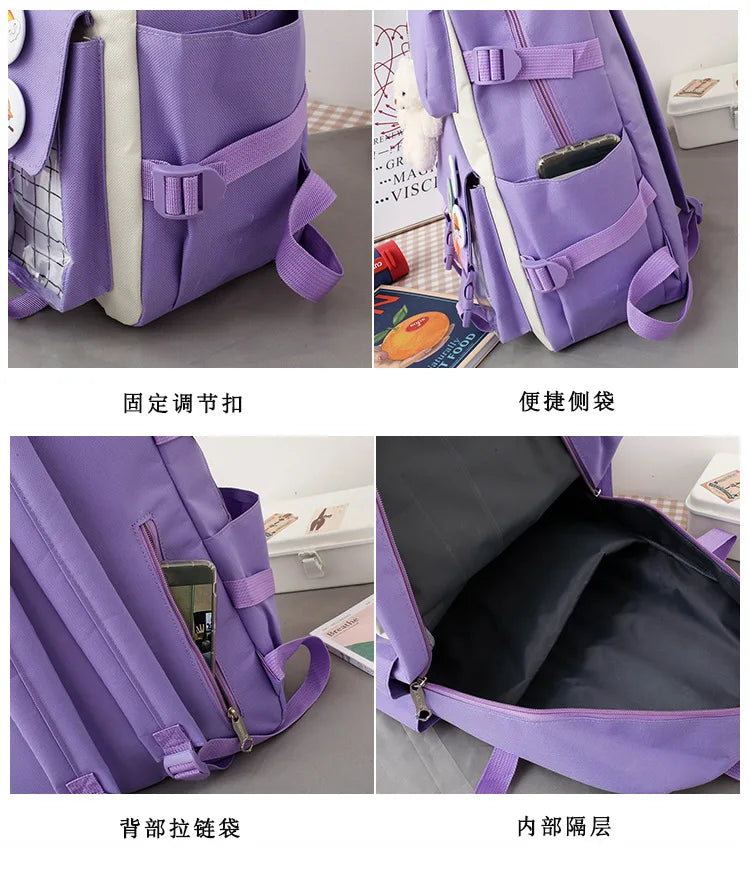 Shoulders Backpack Five Sets of Multi-Compartment Fash