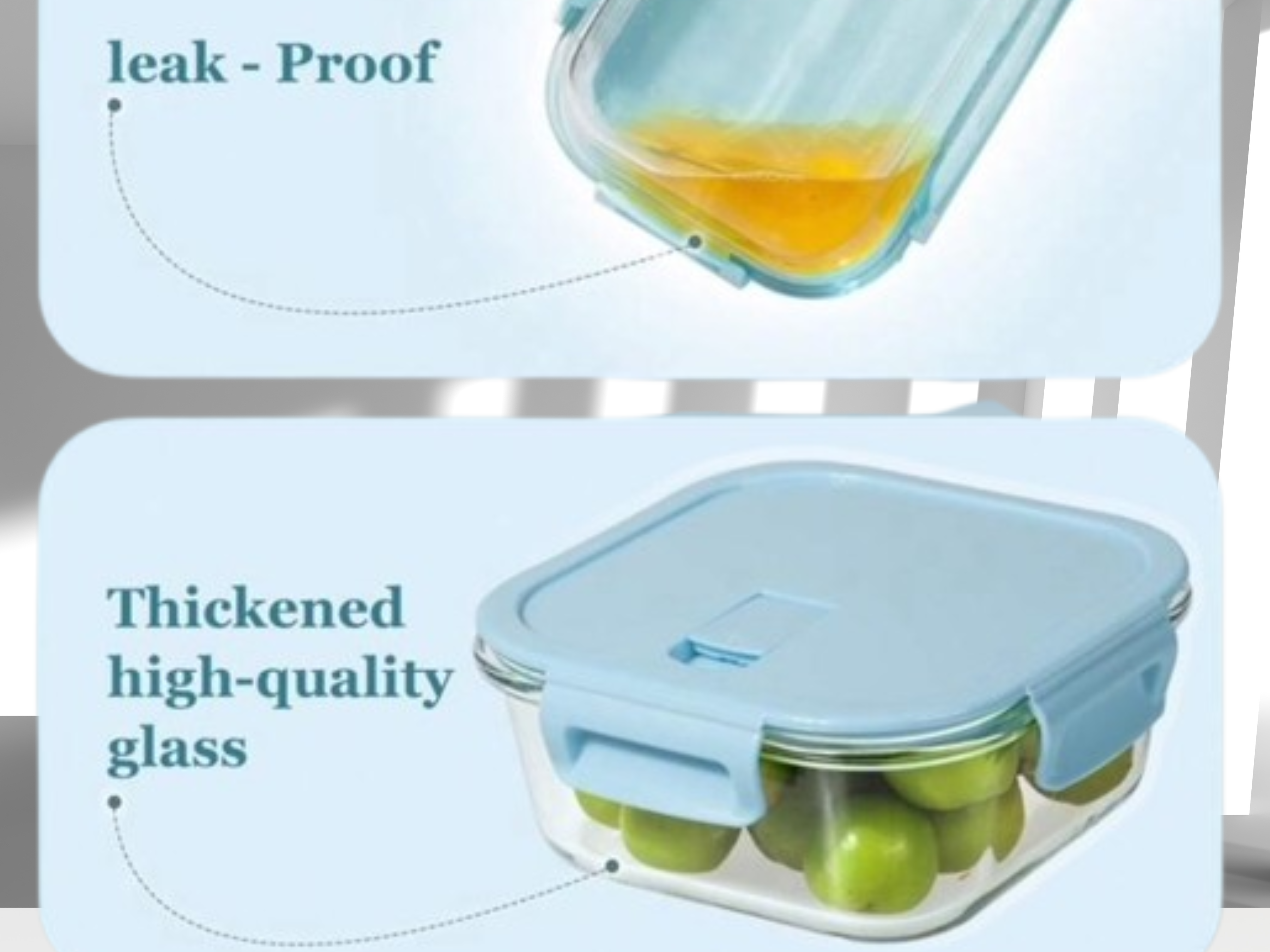 8-Piece Green & Blue Glass Food Storage Container Set