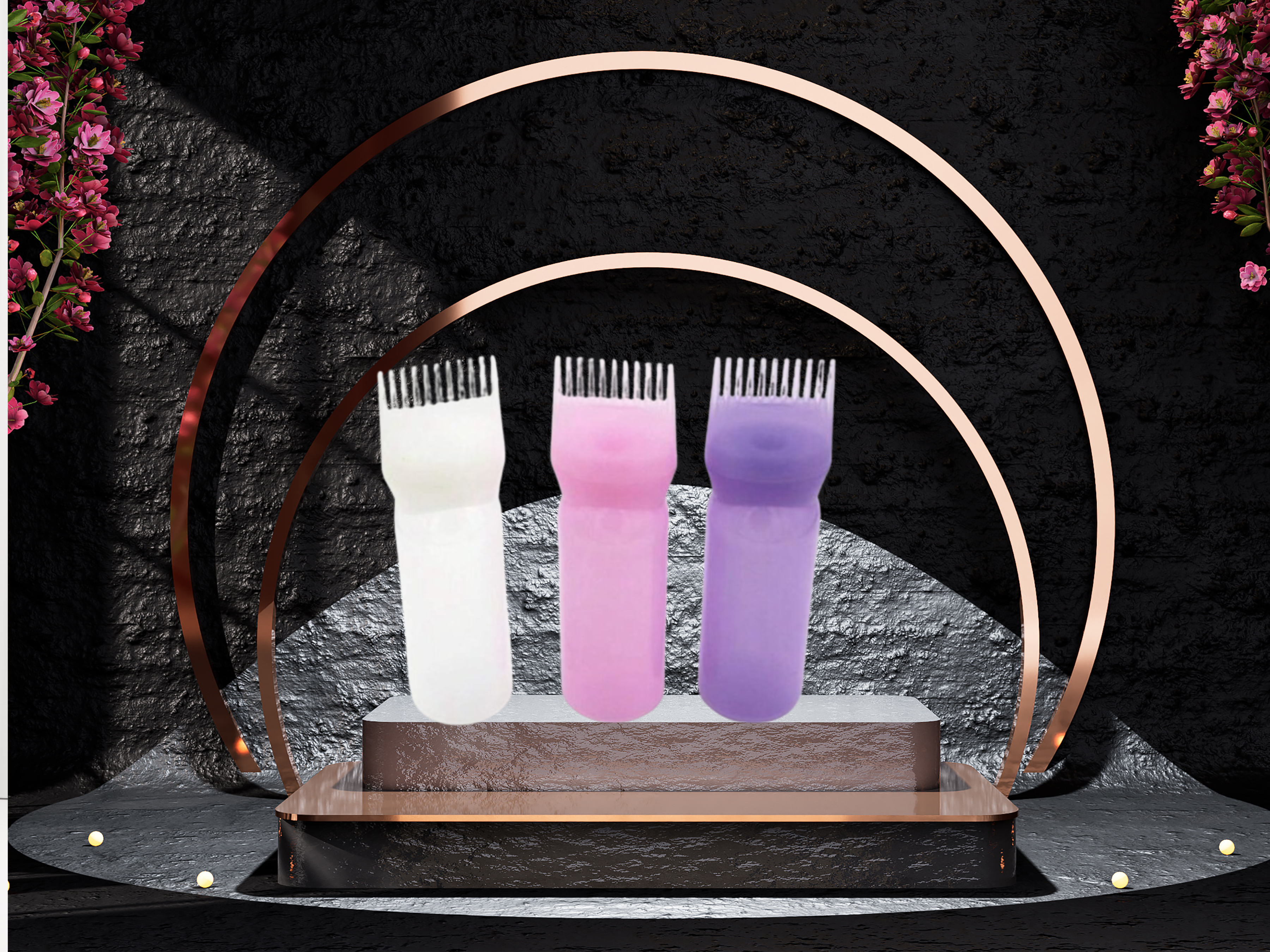 3 Pcs Hair Oil Bottle-Applicator Bottle. Squeeze Bottle For All Purposes