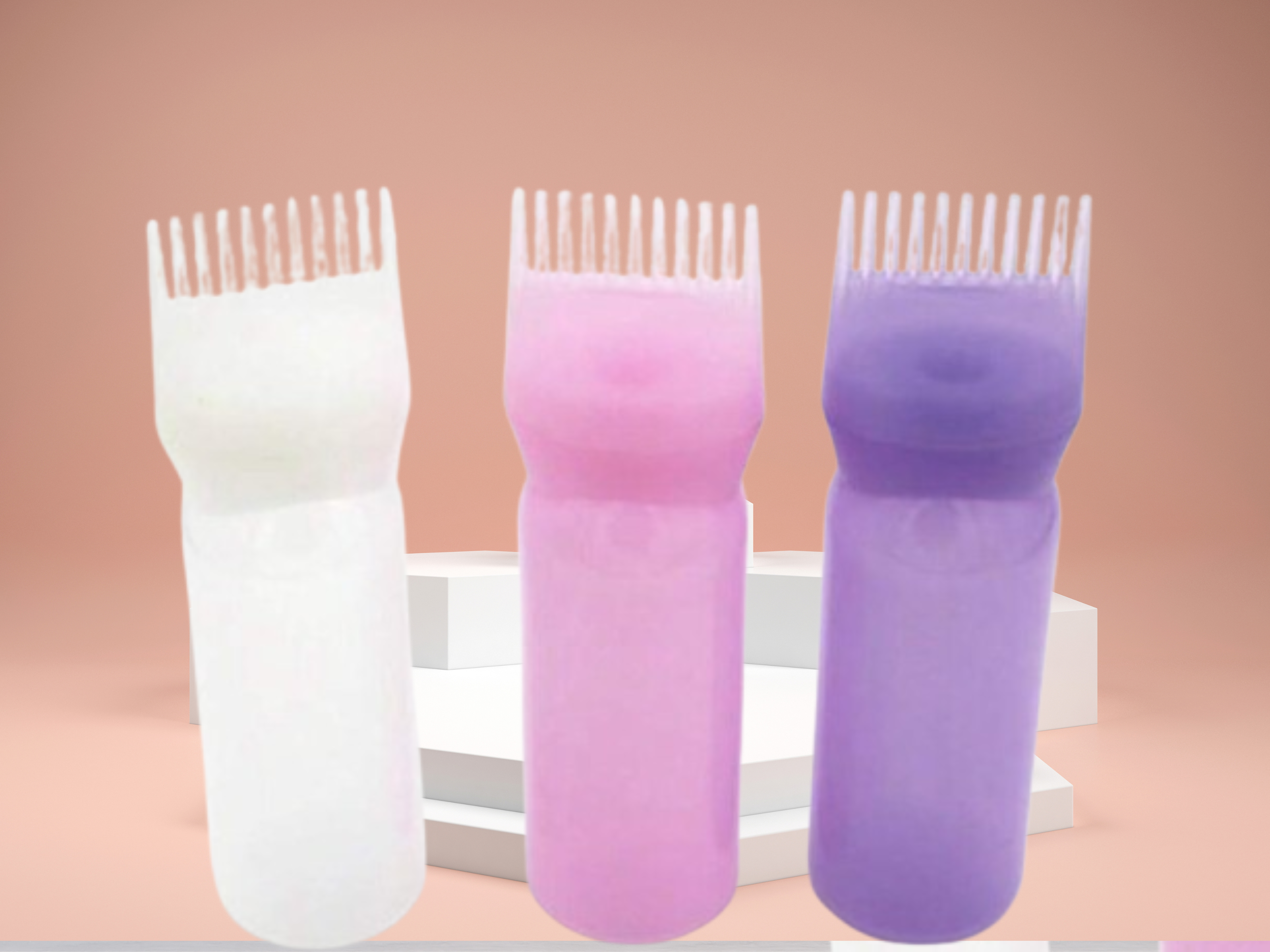 3 Pcs Hair Oil Bottle-Applicator Bottle. Squeeze Bottle For All Purposes