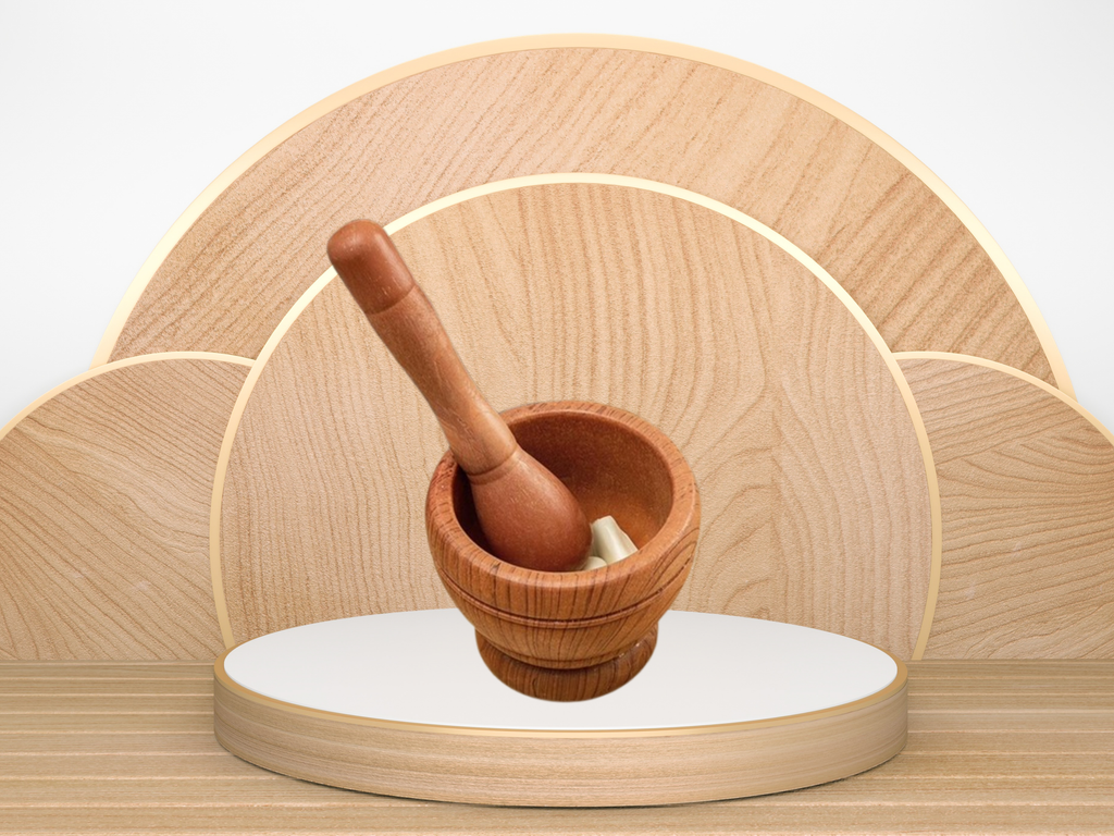 Small Wooden Mortar & Pestle Set