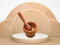 Small Wooden Mortar & Pestle Set