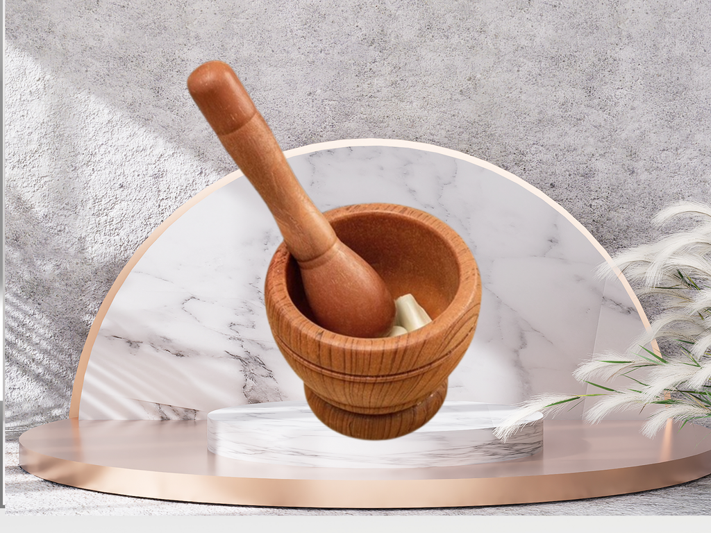 Small Wooden Mortar & Pestle Set