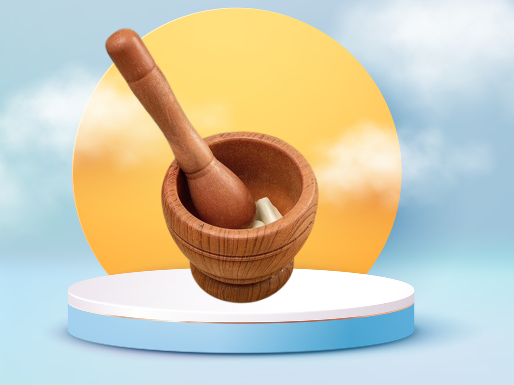 Small Wooden Mortar & Pestle Set