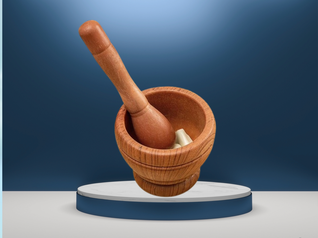 Small Wooden Mortar & Pestle Set