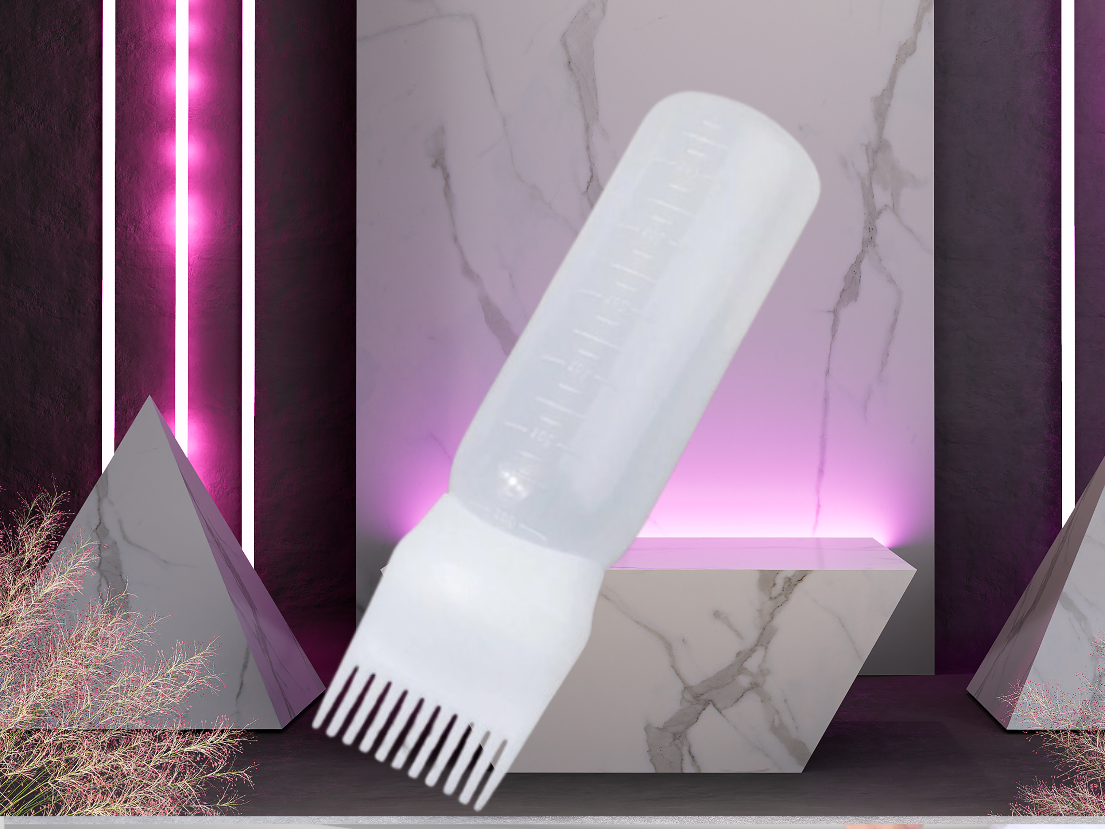 White Hair Oiling Applicator Bottle with Graduated Scale – 6 oz