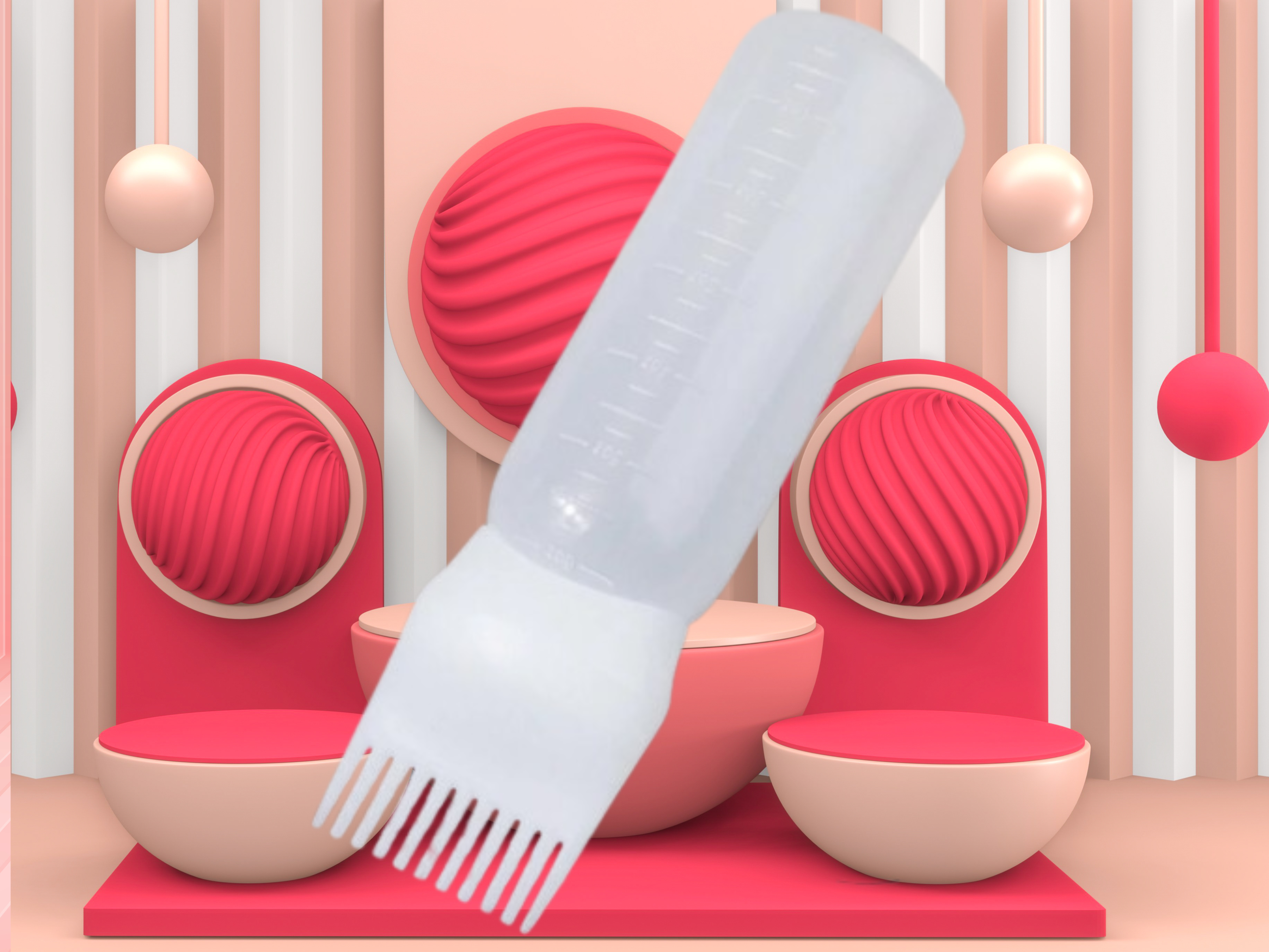 White Hair Oiling Applicator Bottle with Graduated Scale – 6 oz