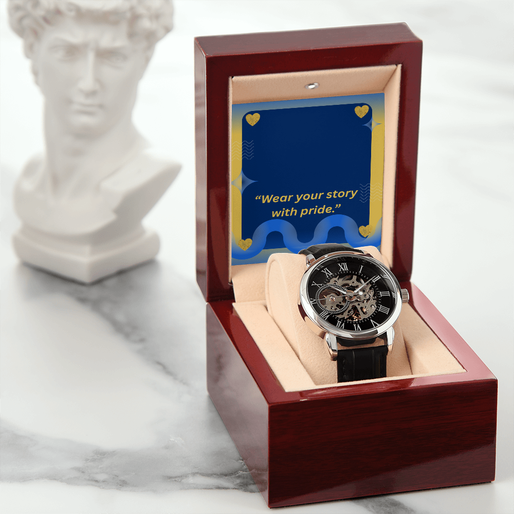 Men's Openwork Watch – Elegant Skeleton Design, Modern Style