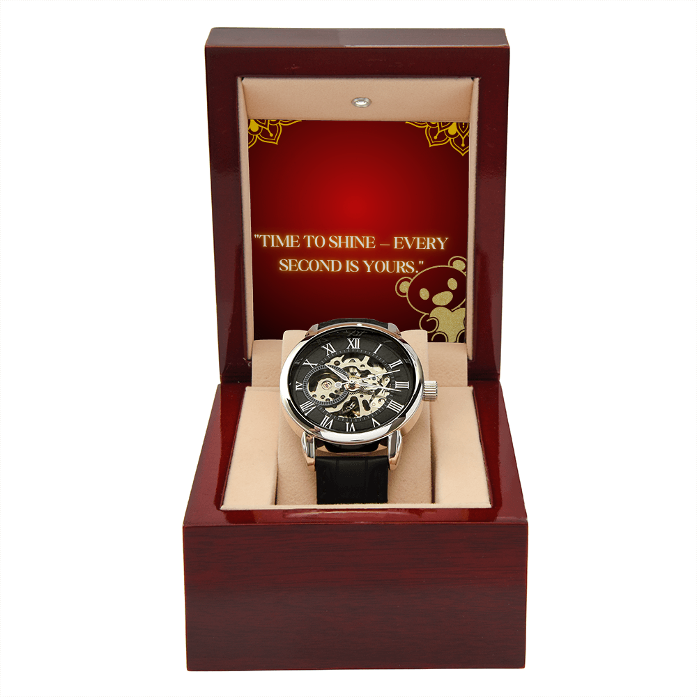 “Elegant Leather Watch – Splash Resistant & Extra Durable”