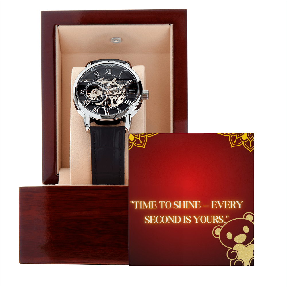 “Elegant Leather Watch – Splash Resistant & Extra Durable”