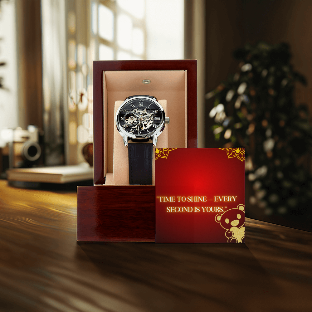 “Elegant Leather Watch – Splash Resistant & Extra Durable”